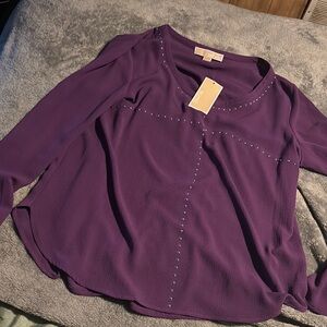 Michael Kors Purple Embellished Blouse